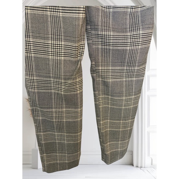 H&M Plaid Ankle Pants Size 2 Gray Career Casual Stretch Trousers - Picture 4 of 16
